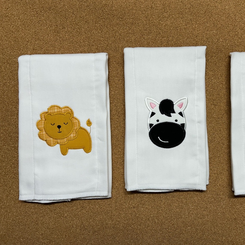 Applique burp cloths custom made to order